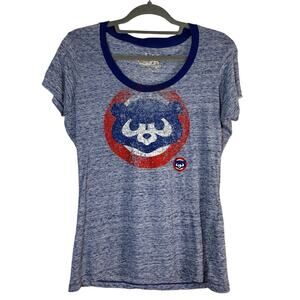 Touch By Alyssa Milano Chicago Cubs Scoop Neck Tee Blue Space Dye Vintage XL